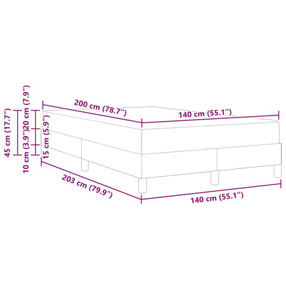 Boxspringbett Blau und Braun 140 x 200 cm