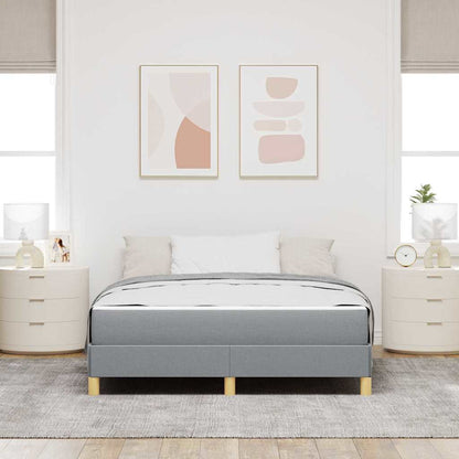 Boxspringbett Hellgrau und Braun 160 x 200 cm