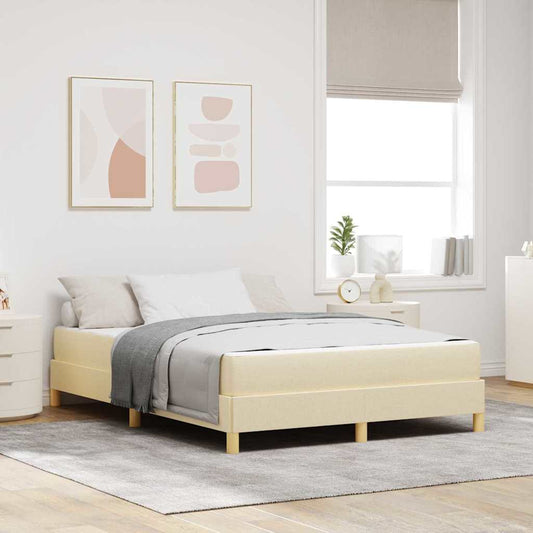 Boxspringbett Creme und Braun 160 x 200 cm