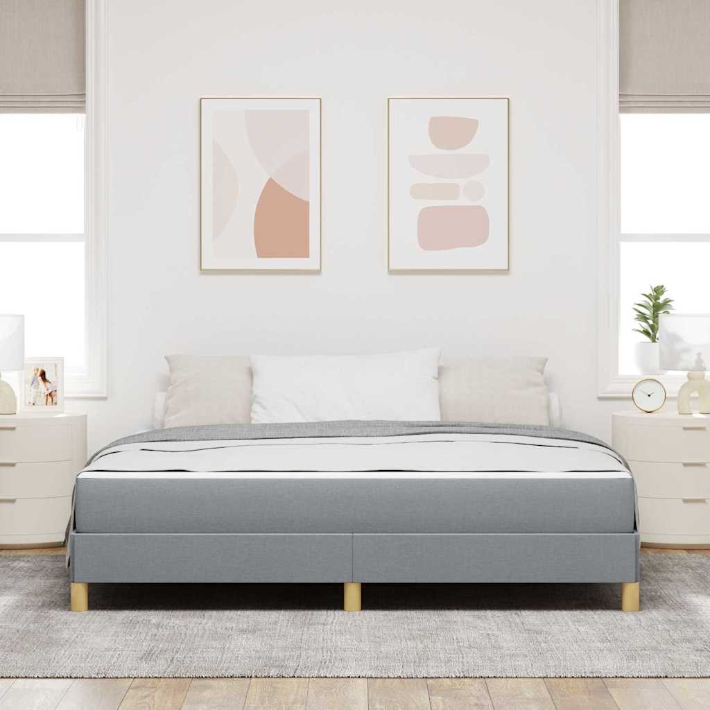 Boxspringbett Hellgrau und Braun 180 x 200 cm