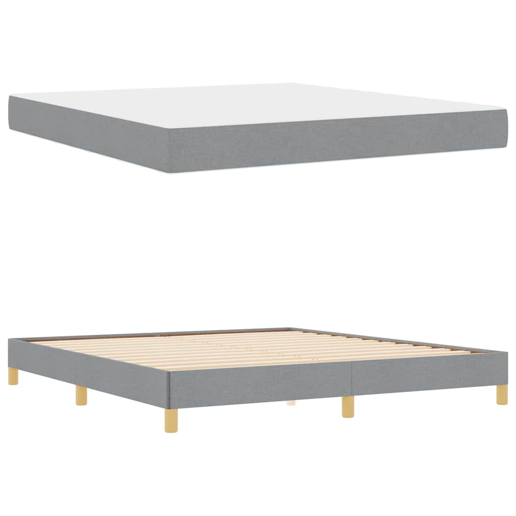 Boxspringbett Hellgrau und Braun 180 x 200 cm
