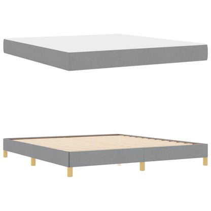 Boxspringbett Hellgrau und Braun 180 x 200 cm