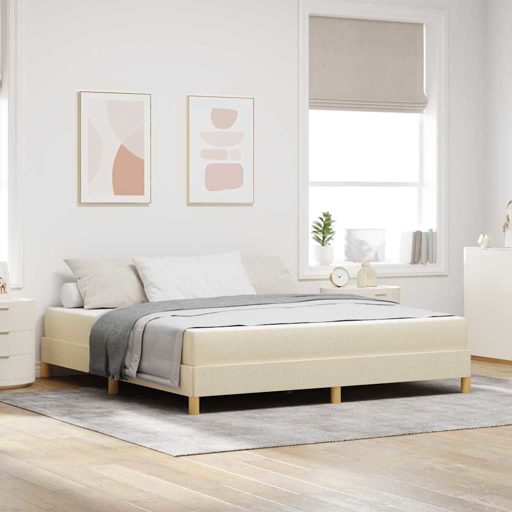 Boxspringbett Creme und Braun 180 x 200 cm