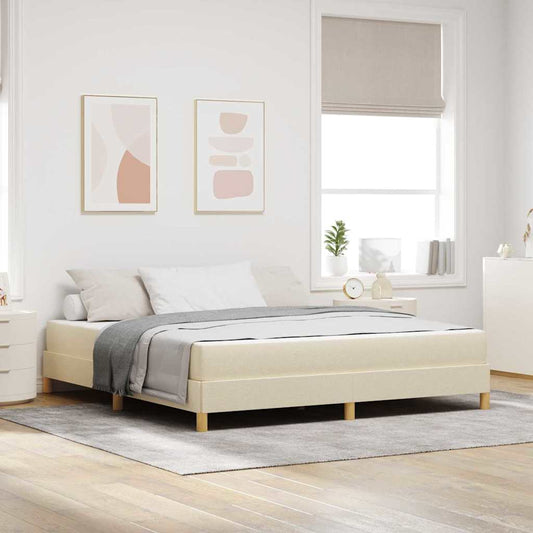 Boxspringbett Creme und Braun 180 x 200 cm