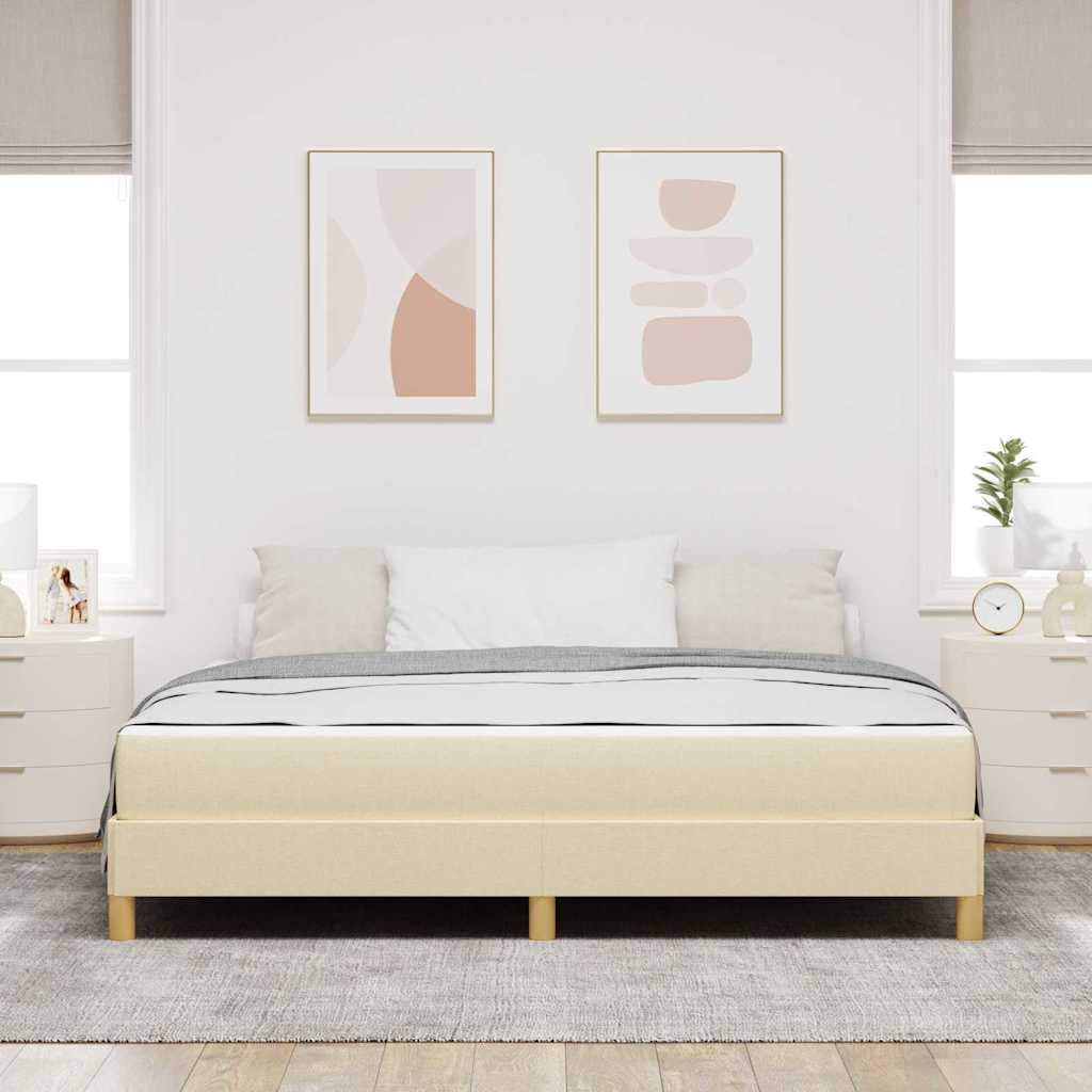 Boxspringbett Creme und Braun 180 x 200 cm