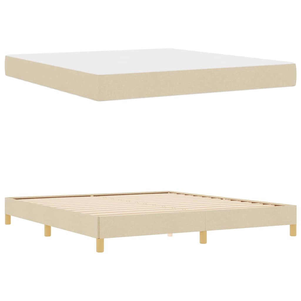 Boxspringbett Creme und Braun 180 x 200 cm