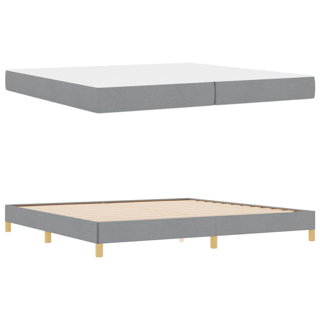 Boxspringbett Hellgrau und Braun 200 x 200 cm