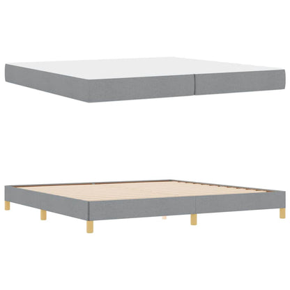 Boxspringbett Hellgrau und Braun 200 x 200 cm