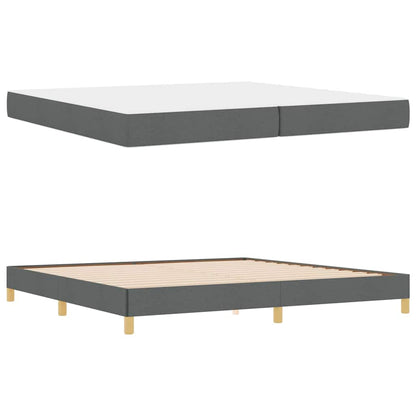 Boxspringbett Dunkelgrau und Braun 200 x 200 cm