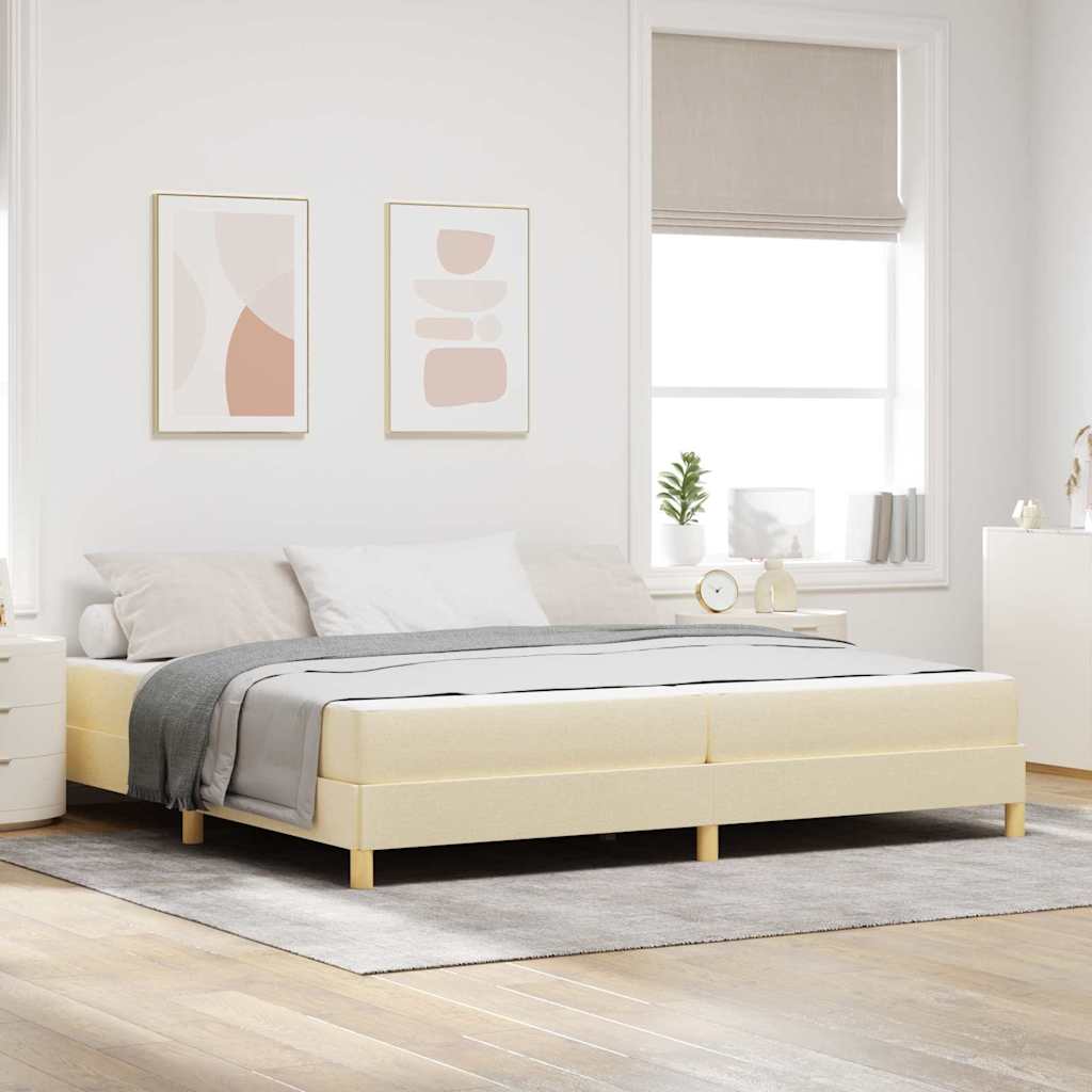 Boxspringbett Creme und Braun 200 x 200 cm