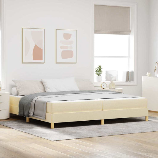 Boxspringbett Creme und Braun 200 x 200 cm