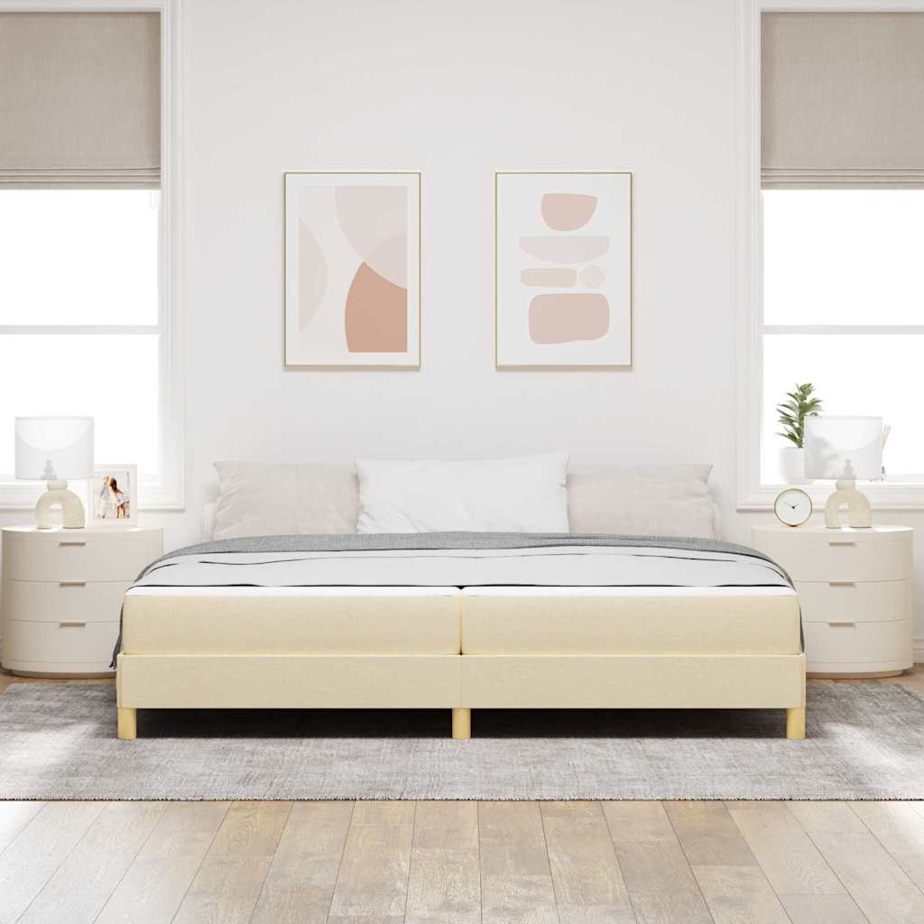Boxspringbett Creme und Braun 200 x 200 cm