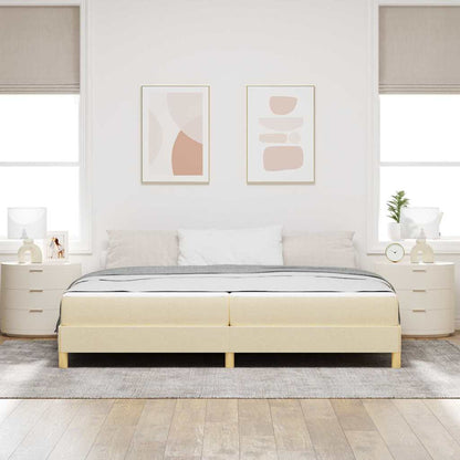 Boxspringbett Creme und Braun 200 x 200 cm