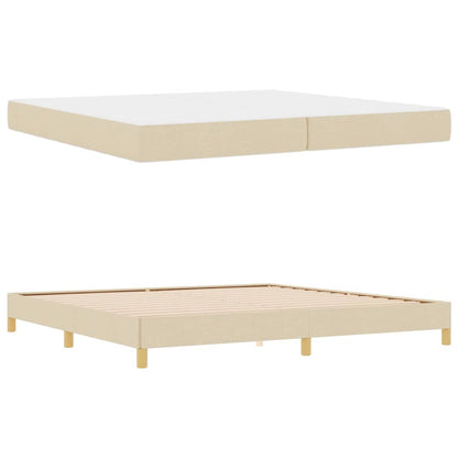 Boxspringbett Creme und Braun 200 x 200 cm