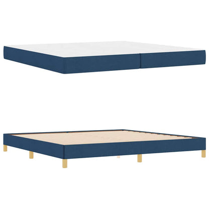Boxspringbett Blau und Braun 200 x 200 cm