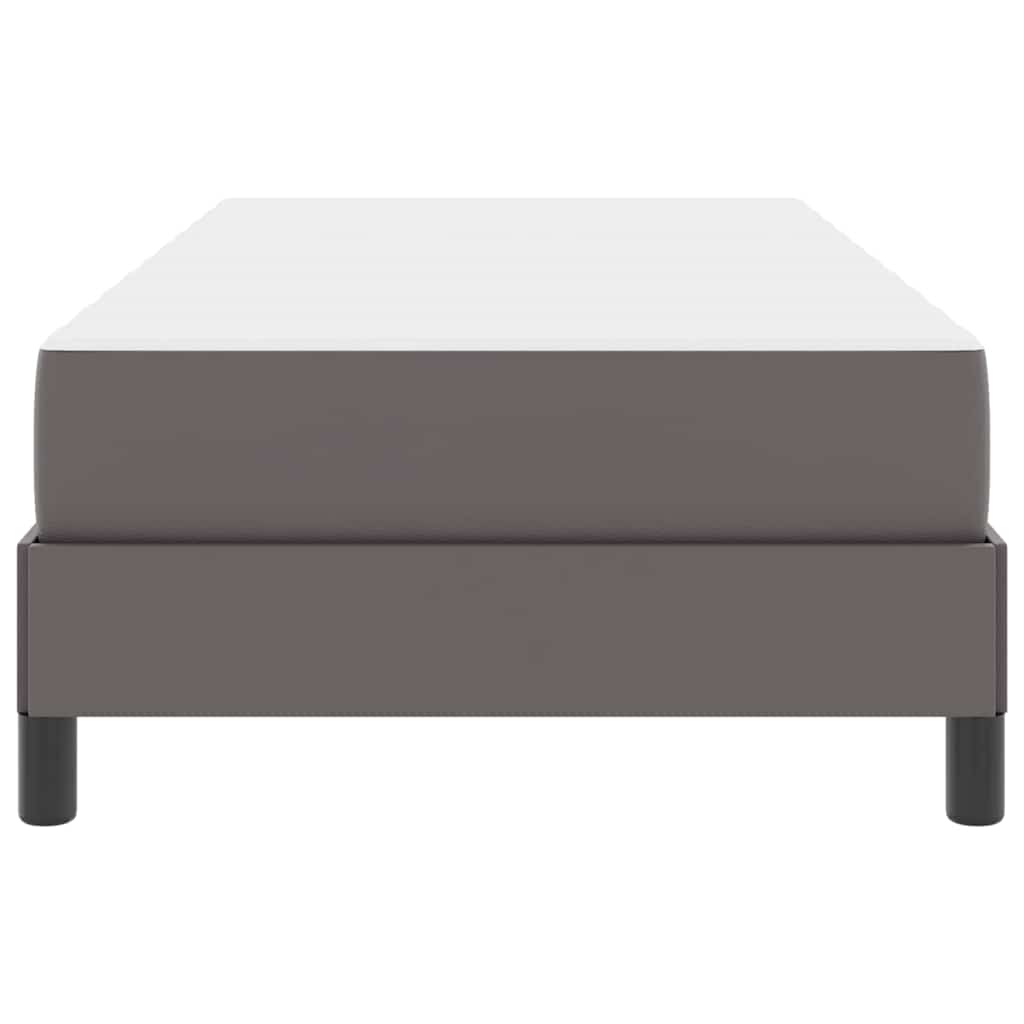 Bett mit Matratze Grau 80 x 200 cm Kunstleder