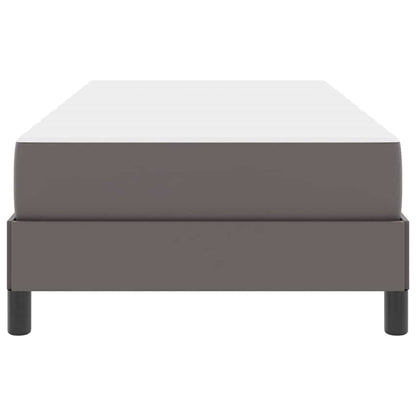 Bett mit Matratze Grau 80 x 200 cm Kunstleder