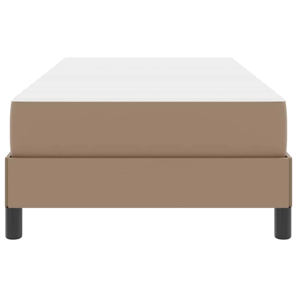 Bett mit Matratze Cappuccino 80 x 200 cm Kunstleder