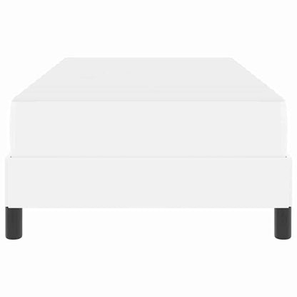 Bett mit Matratze Reinweiß 90 x 190 cm Kunstleder