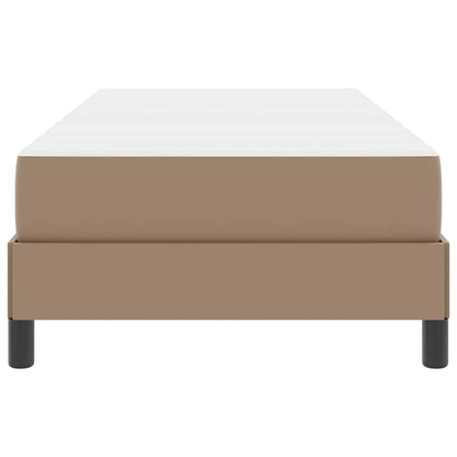 Bett mit Matratze Cappuccino 90 x 190 cm Kunstleder