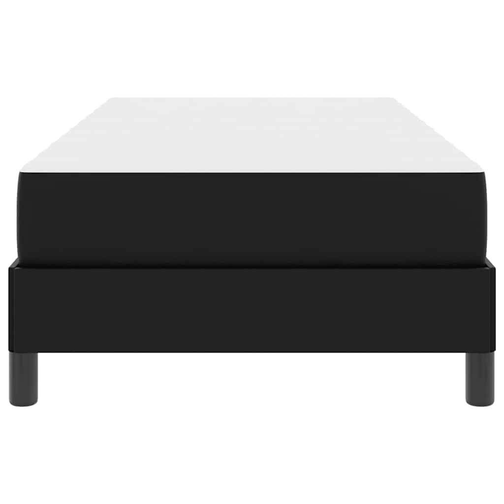 Bett mit Matratze Schwarz 90 x 200 cm Kunstleder