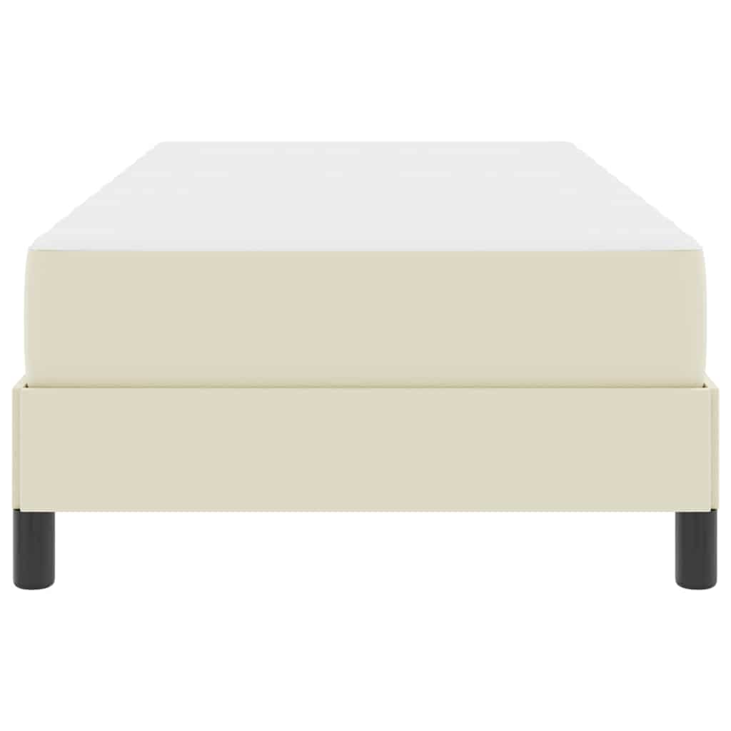 Bett mit Matratze Creme 100 x 200 cm Kunstleder