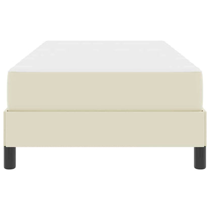 Bett mit Matratze Creme 100 x 200 cm Kunstleder