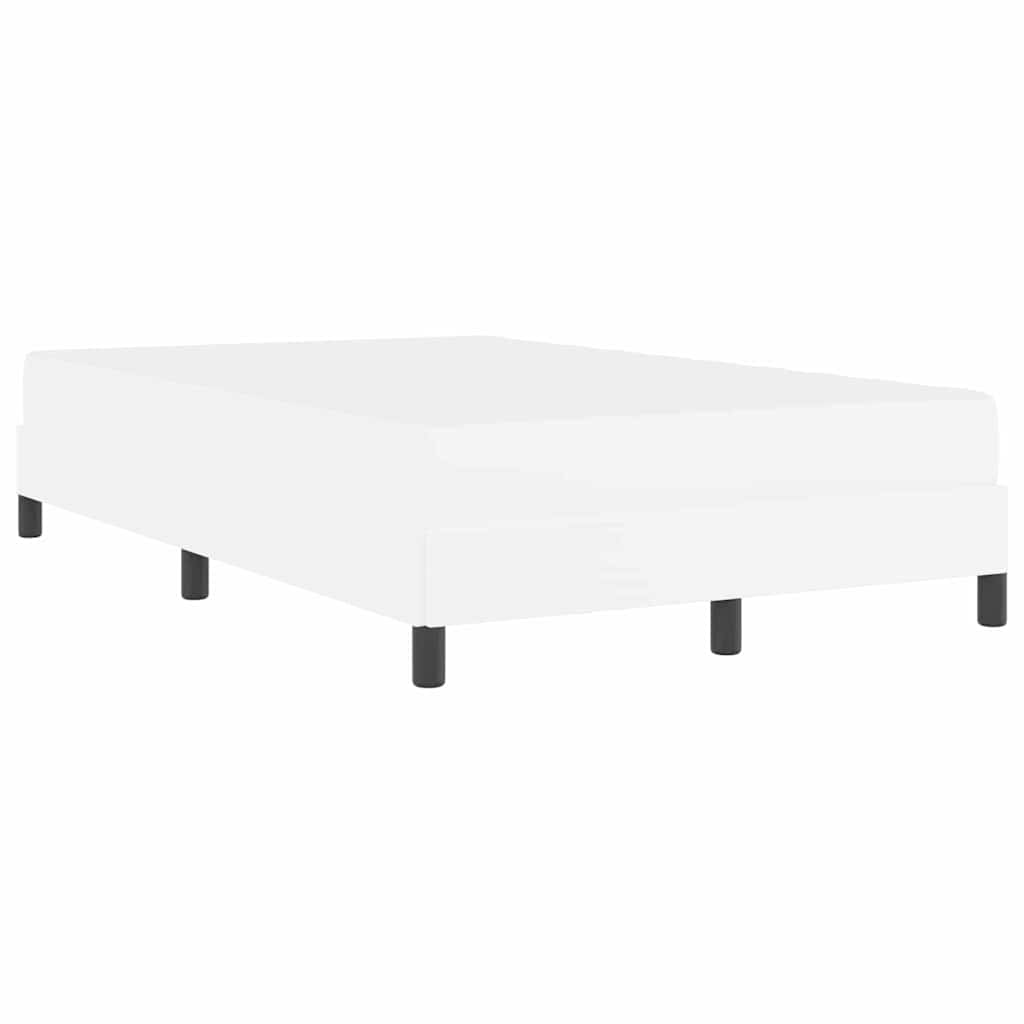 Bett mit Matratze Reinweiß 120 x 190 cm Kunstleder