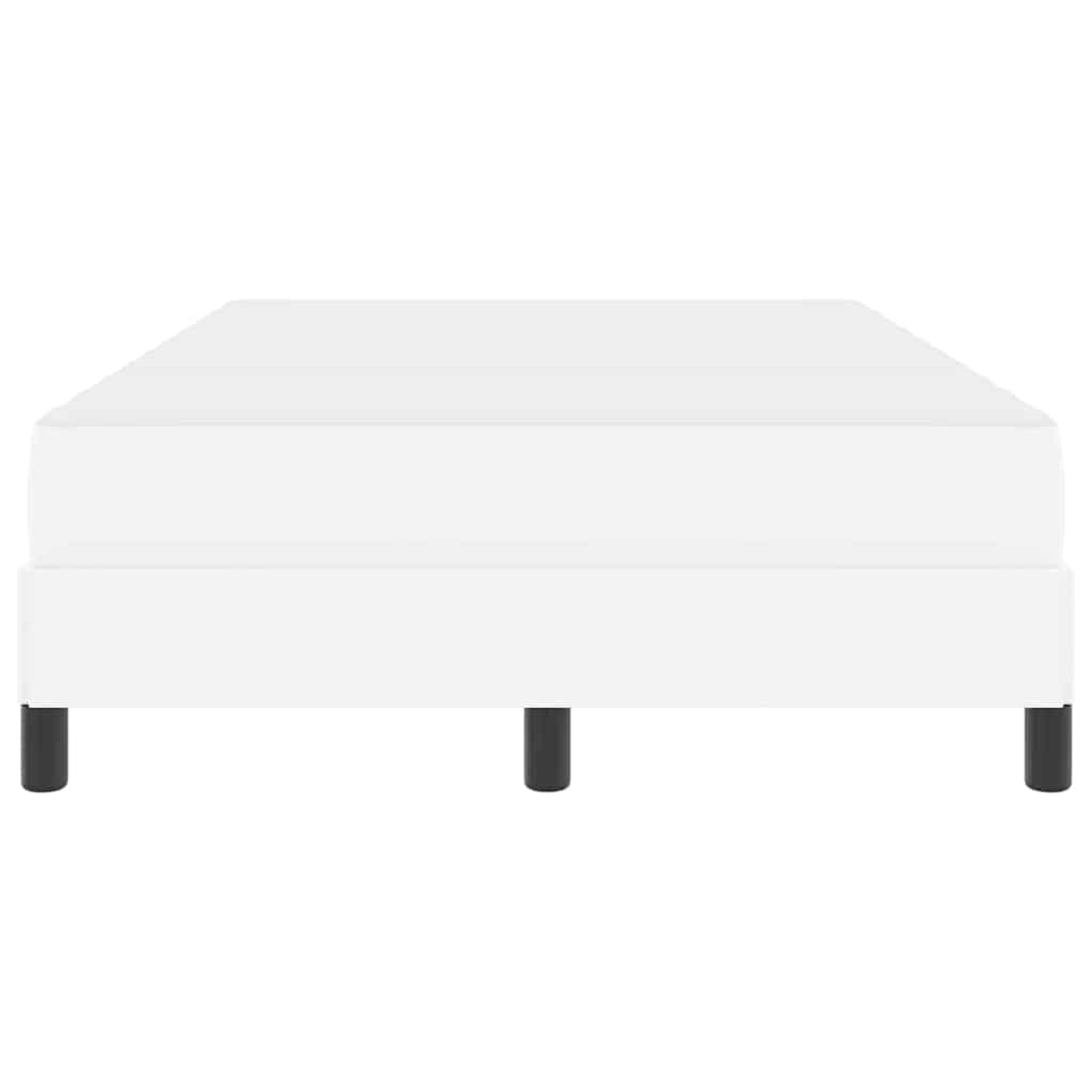 Bett mit Matratze Reinweiß 120 x 190 cm Kunstleder