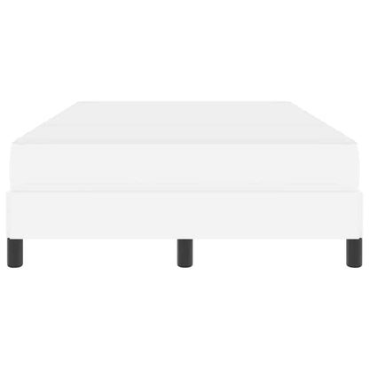 Bett mit Matratze Reinweiß 120 x 190 cm Kunstleder