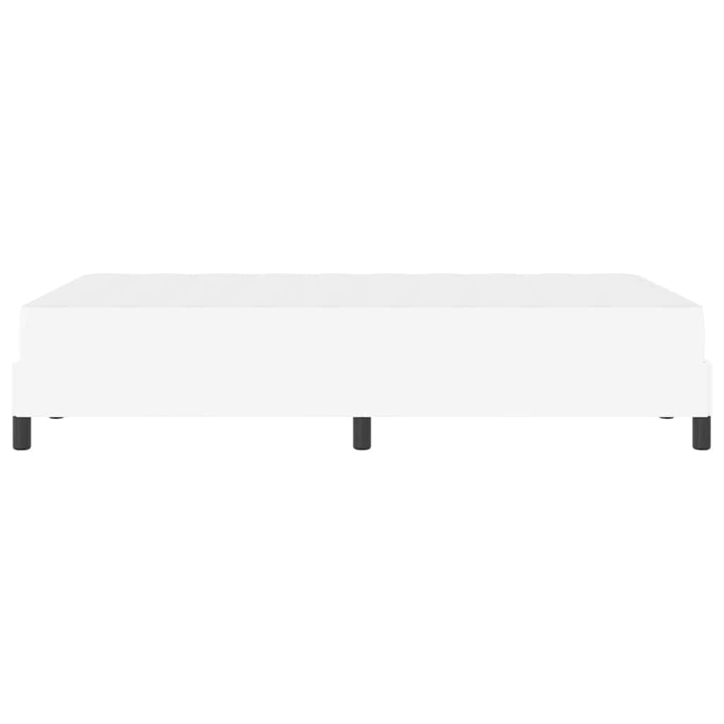 Bett mit Matratze Reinweiß 120 x 190 cm Kunstleder