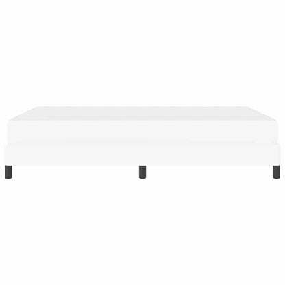 Bett mit Matratze Reinweiß 140 x 190 cm Kunstleder