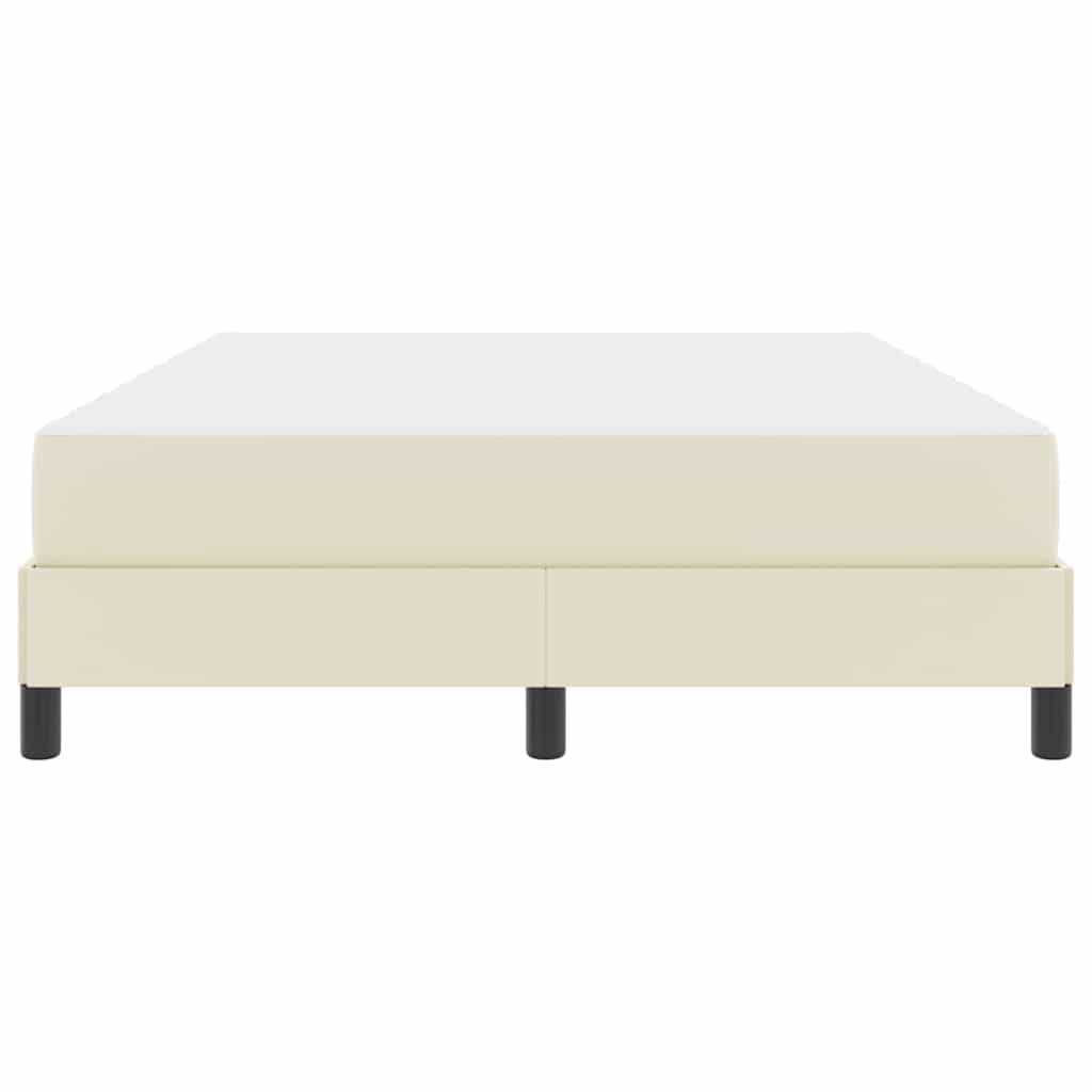 Bett mit Matratze Creme 140 x 190 cm Kunstleder