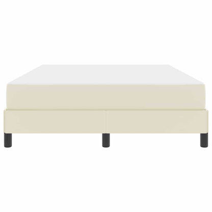 Bett mit Matratze Creme 140 x 190 cm Kunstleder