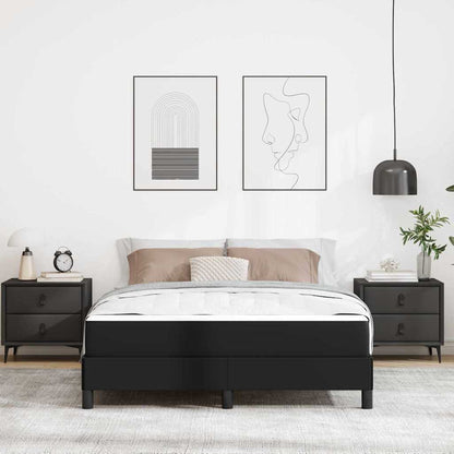 Bett mit Matratze Schwarz 140 x 200 cm Kunstleder