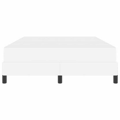 Bett mit Matratze Reinweiß 140 x 200 cm Kunstleder