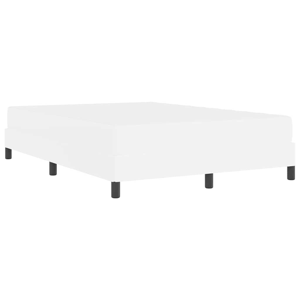 Bett mit Matratze Reinweiß 160 x 200 cm Kunstleder
