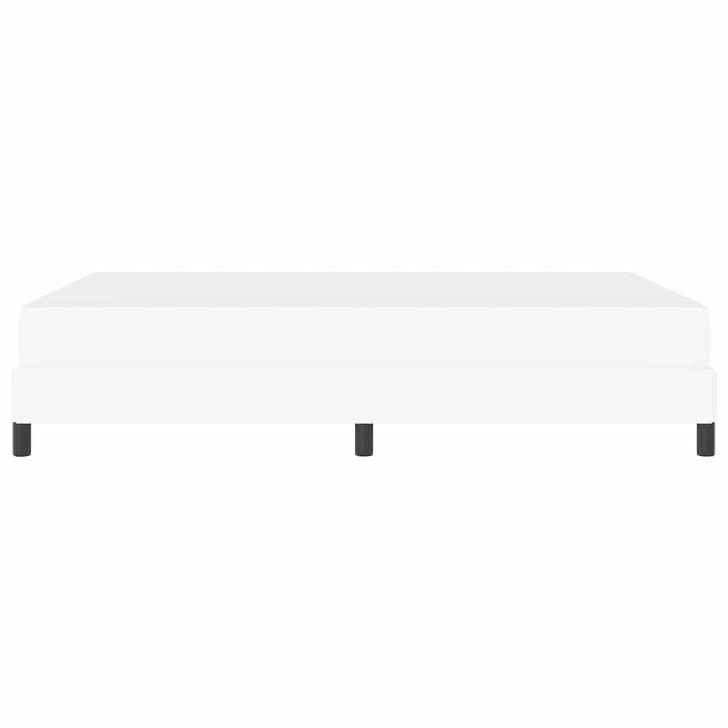 Bett mit Matratze Reinweiß 160 x 200 cm Kunstleder