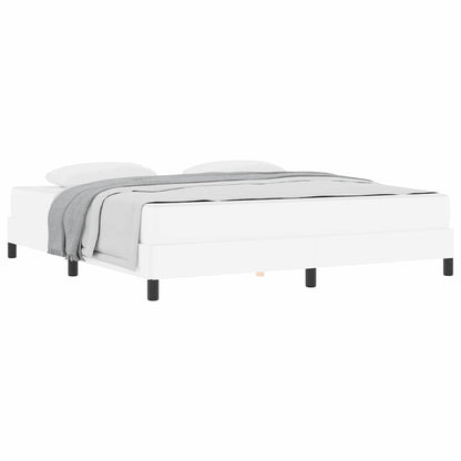 Bett mit Matratze Reinweiß 180 x 200 cm Kunstleder