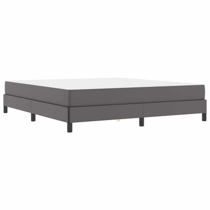 Bett mit Matratze Grau 180 x 200 cm Kunstleder