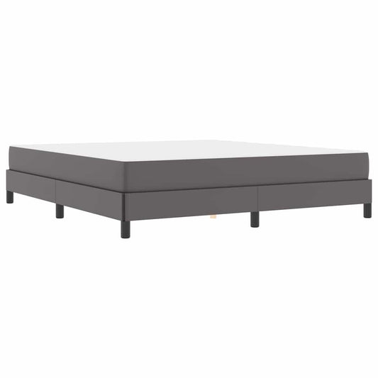 Bett mit Matratze Grau 180 x 200 cm Kunstleder
