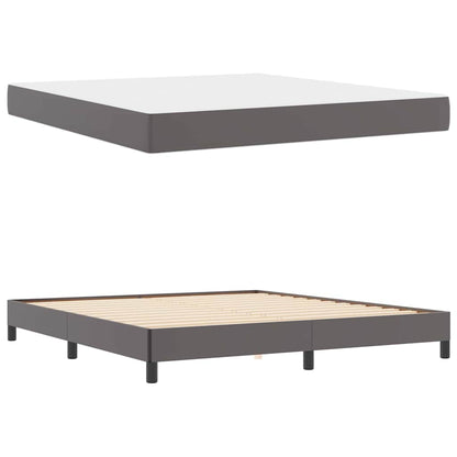 Bett mit Matratze Grau 180 x 200 cm Kunstleder