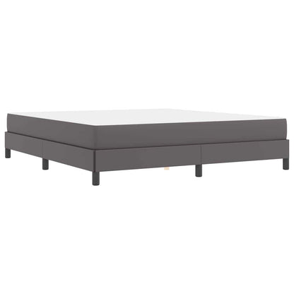 Bett mit Matratze Grau 180 x 200 cm Kunstleder