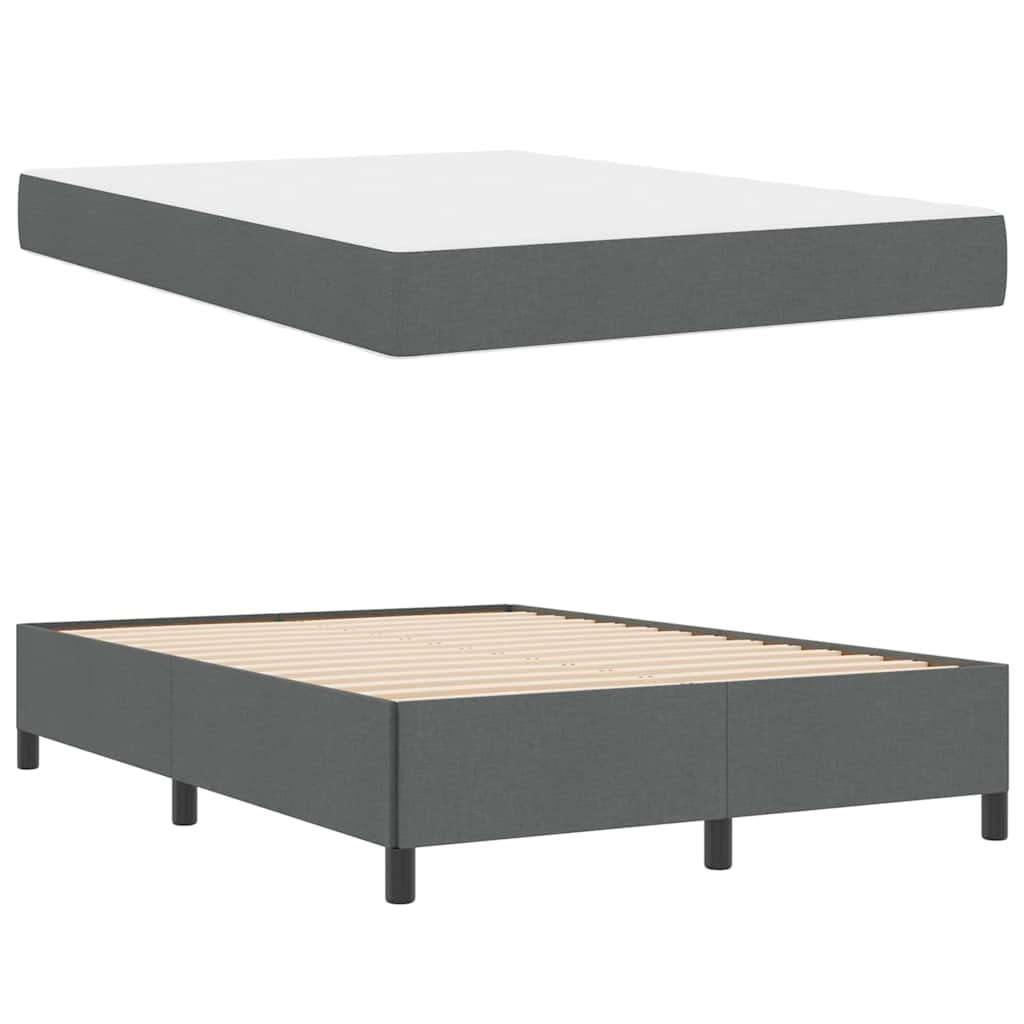Boxspringbett Dunkelgrau und Schwarz 140 x 190 cm