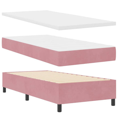 Boxspringbett mit Matratze mit Kopfteil Rosa 100 x 200 cm Samt