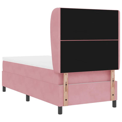 Boxspringbett mit Matratze mit Kopfteil Rosa 100 x 200 cm Samt
