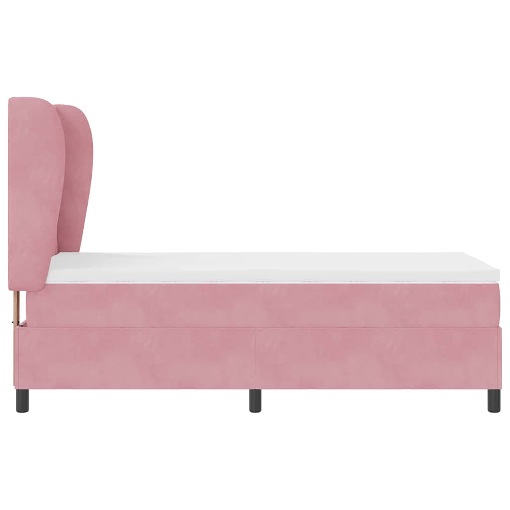 Boxspringbett mit Matratze mit Kopfteil Rosa 100 x 200 cm Samt