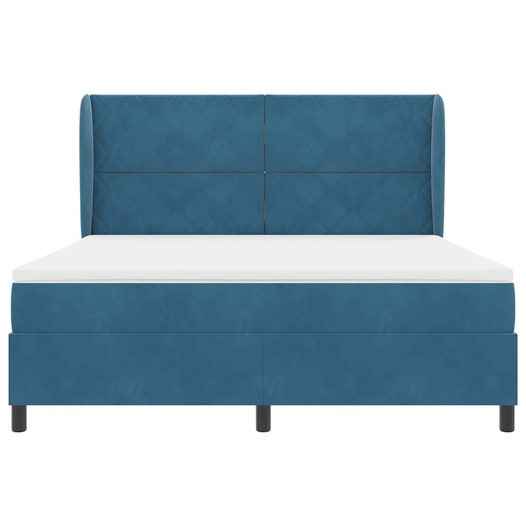 Boxspringbett mit Matratze Dunkelblau 180 x 200 cm Samt