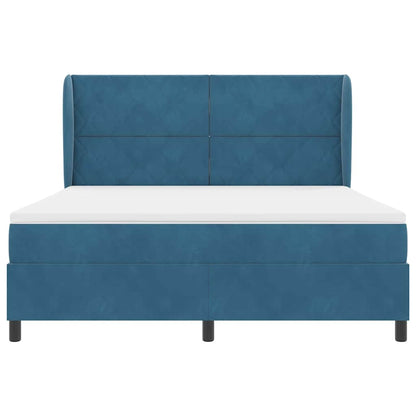 Boxspringbett mit Matratze Dunkelblau 180 x 200 cm Samt