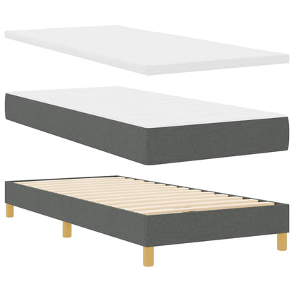 Boxspringbett mit Matratze Dunkelgrau 200 x 90 cm Polyester